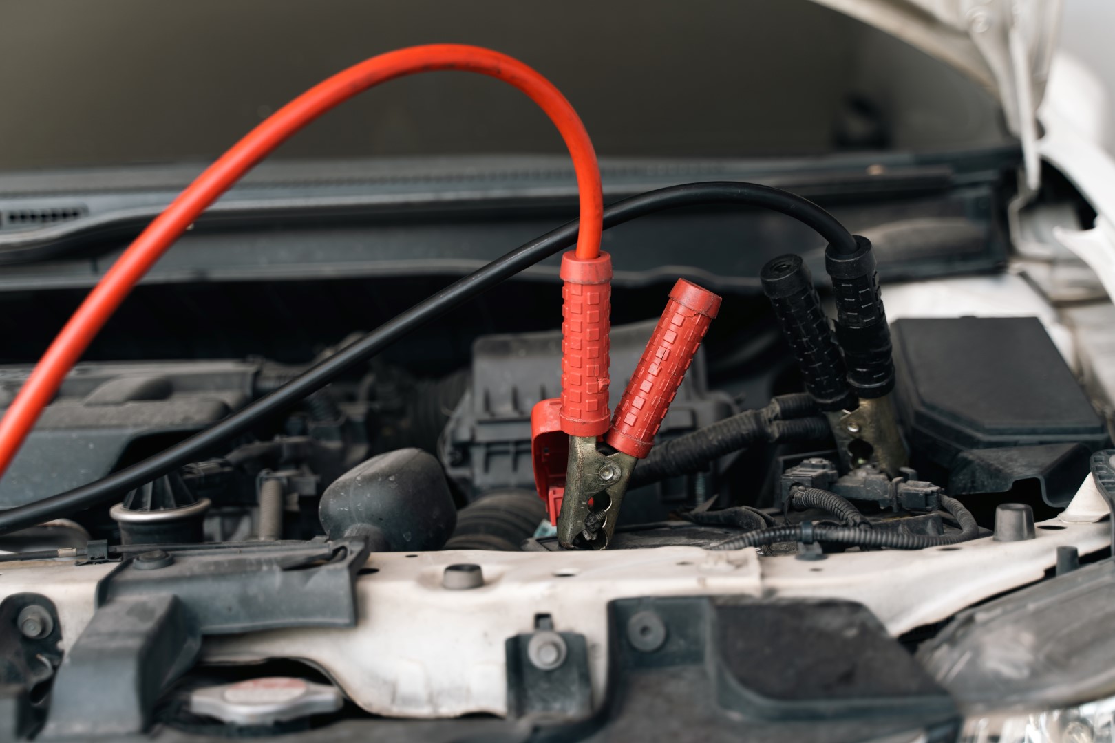 Closeup of a battery charging