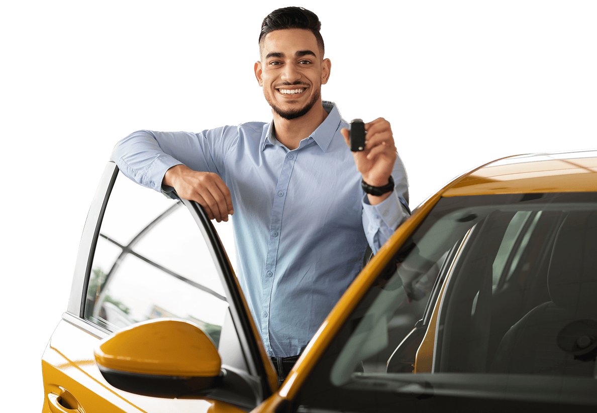 man holding a key fob